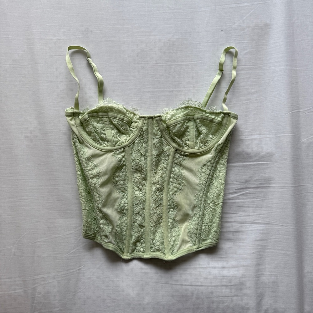 Urban Outfitters Light Green Mesh Corset